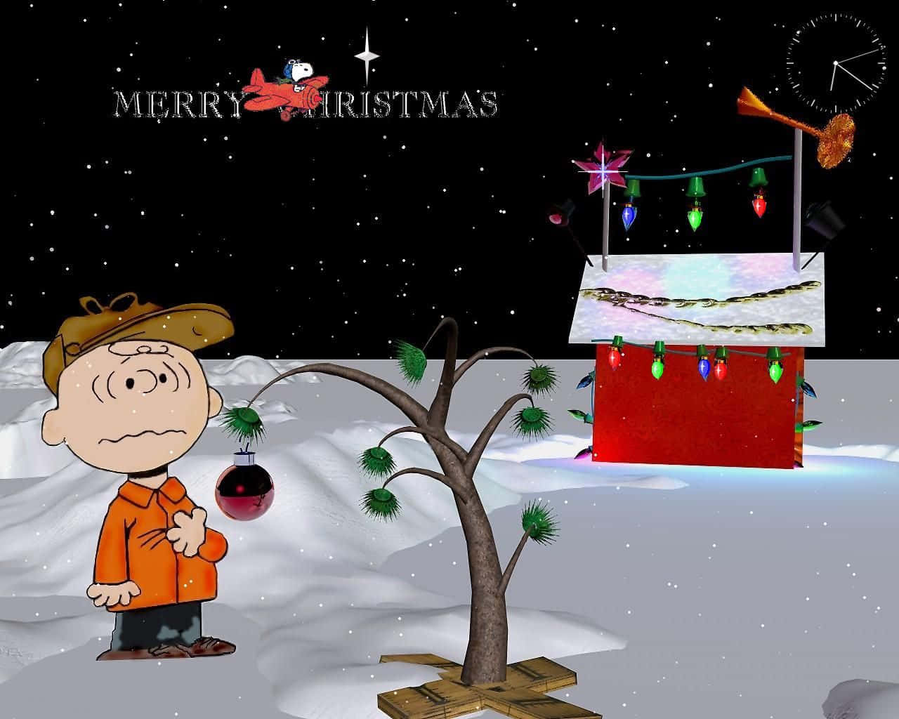 Spend A Memorable Christmas With Your Peanuts Friends Wallpaper