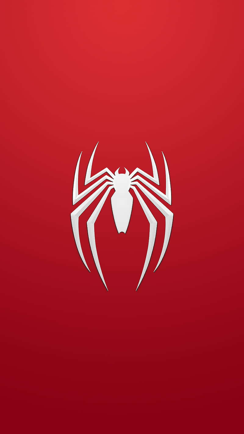 Spider-man Logo On A Red Background Wallpaper