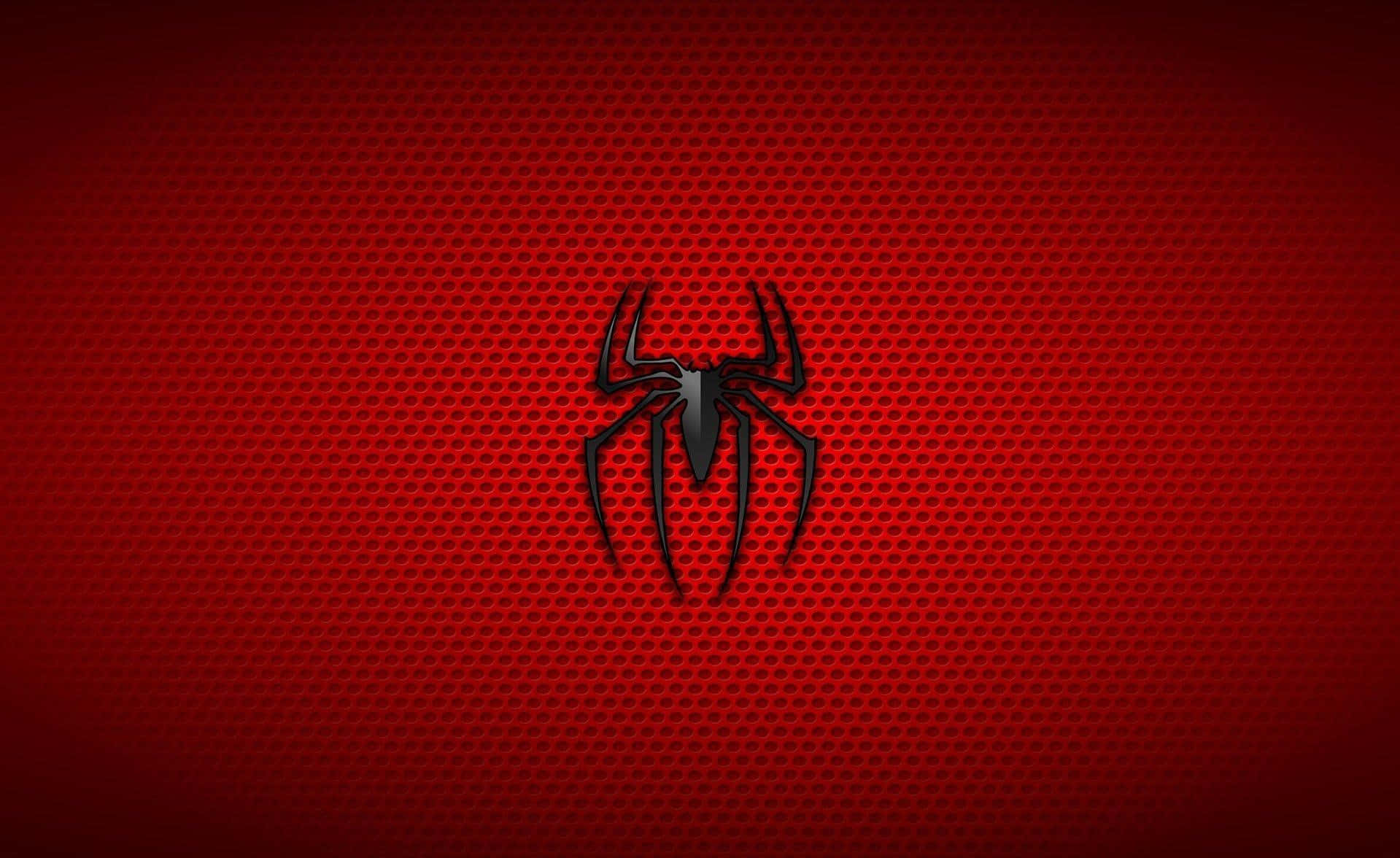 Spider Man Logo On Red Background Wallpaper