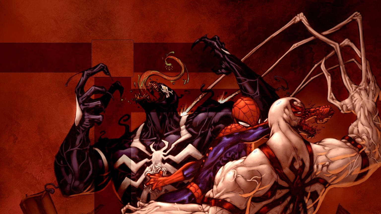 Spiderman Attacks Anti-venom And Venom Wallpaper