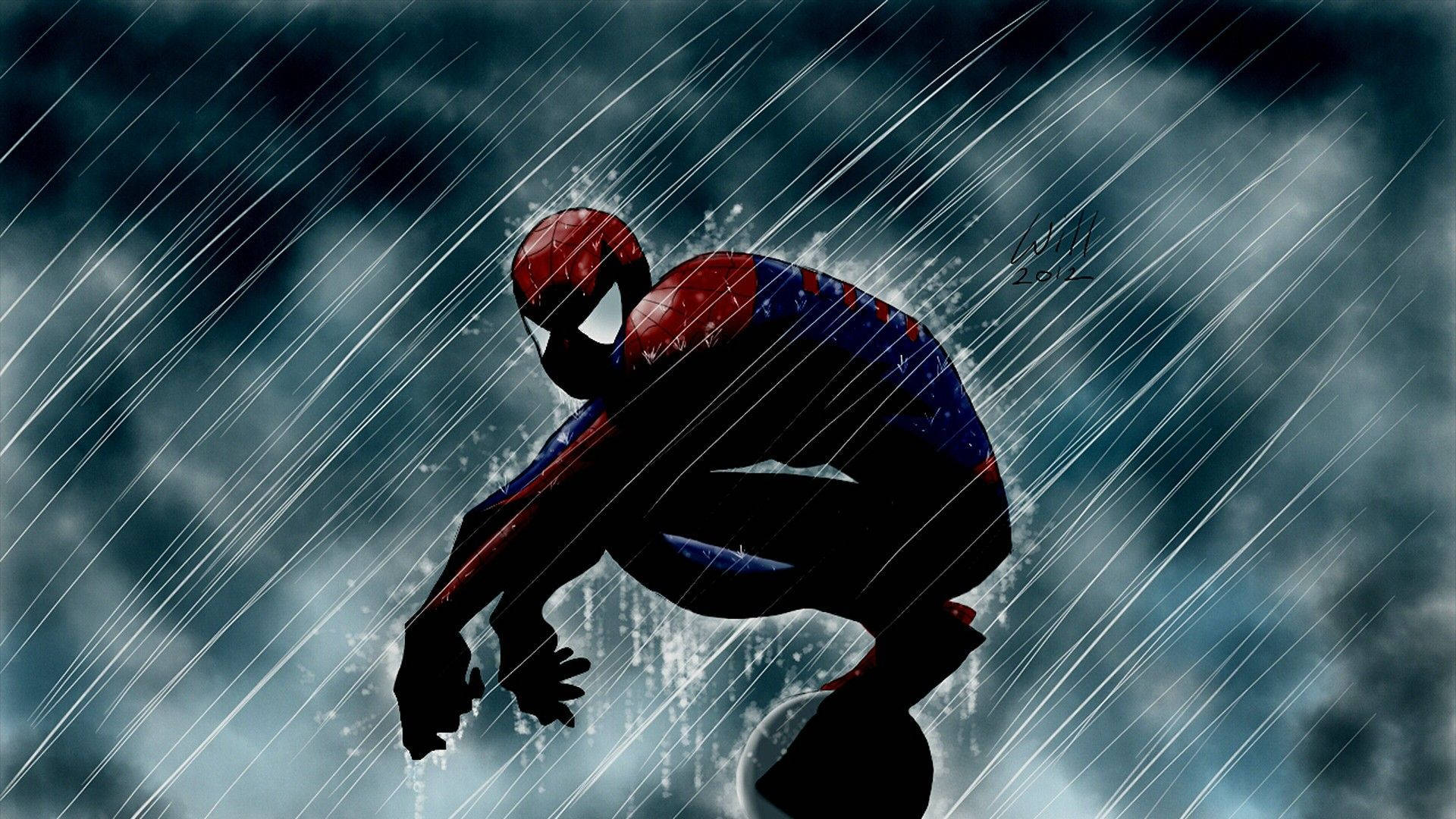 Download free Spiderman In The Rain. Wallpaper - MrWallpaper.com