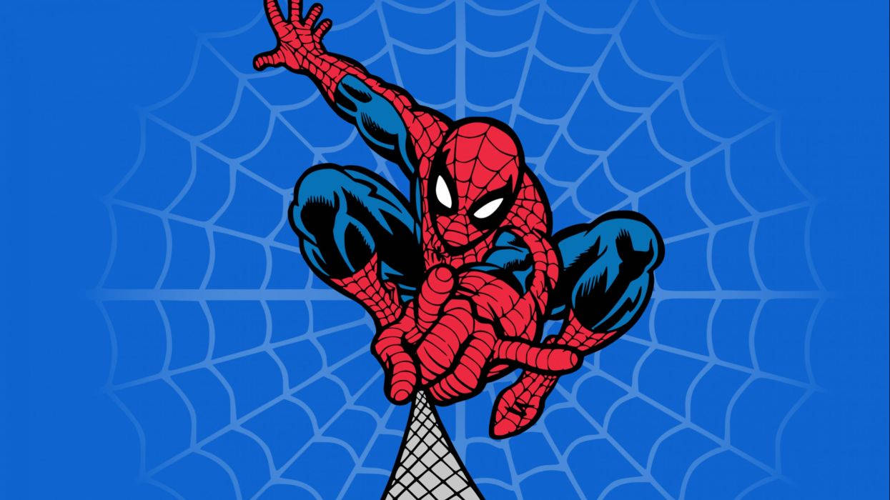 Spiderman Swinging Through The Air Wallpaper