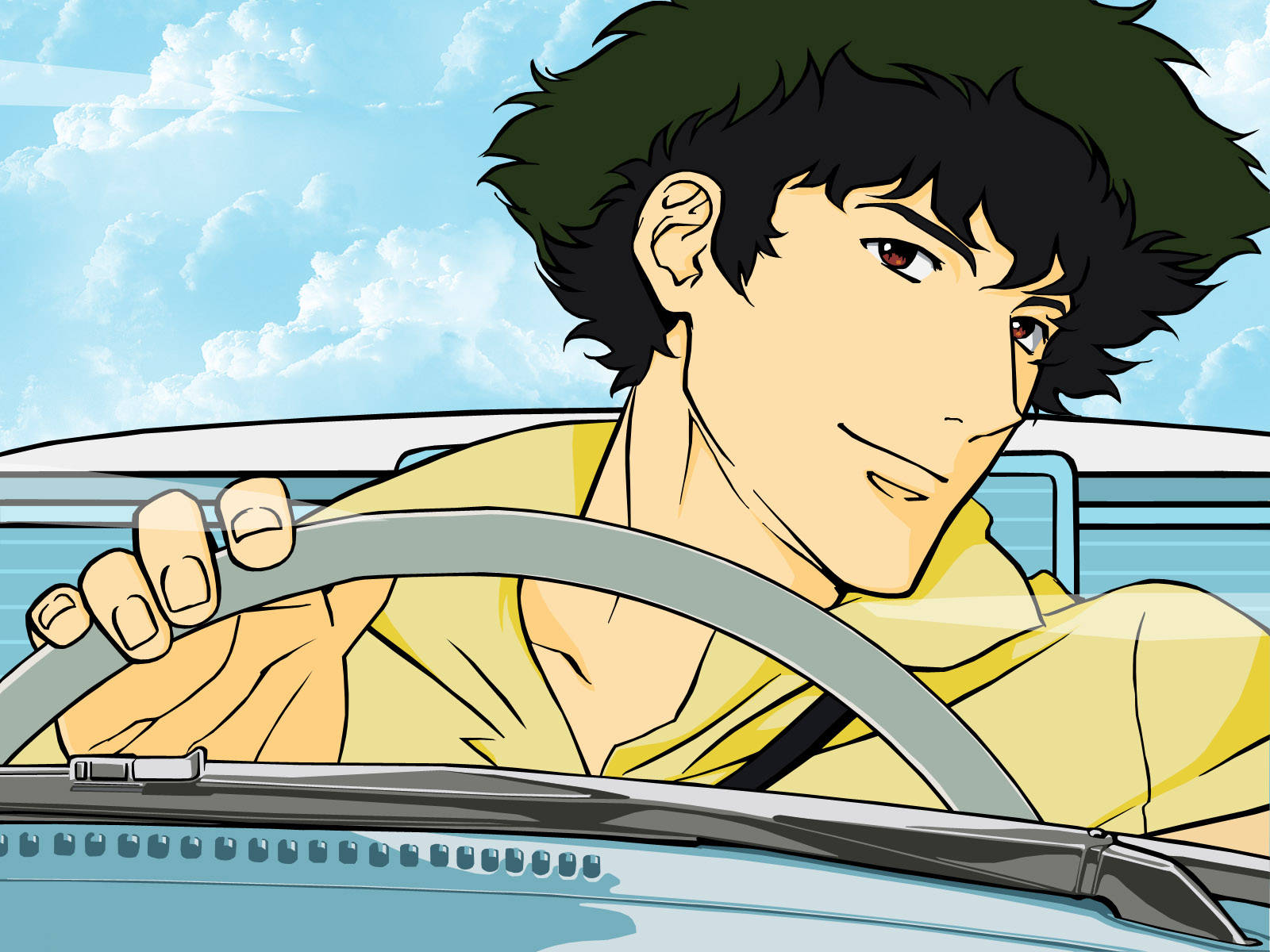 Spike Driving Cowboy Bebop Desktop Wallpaper