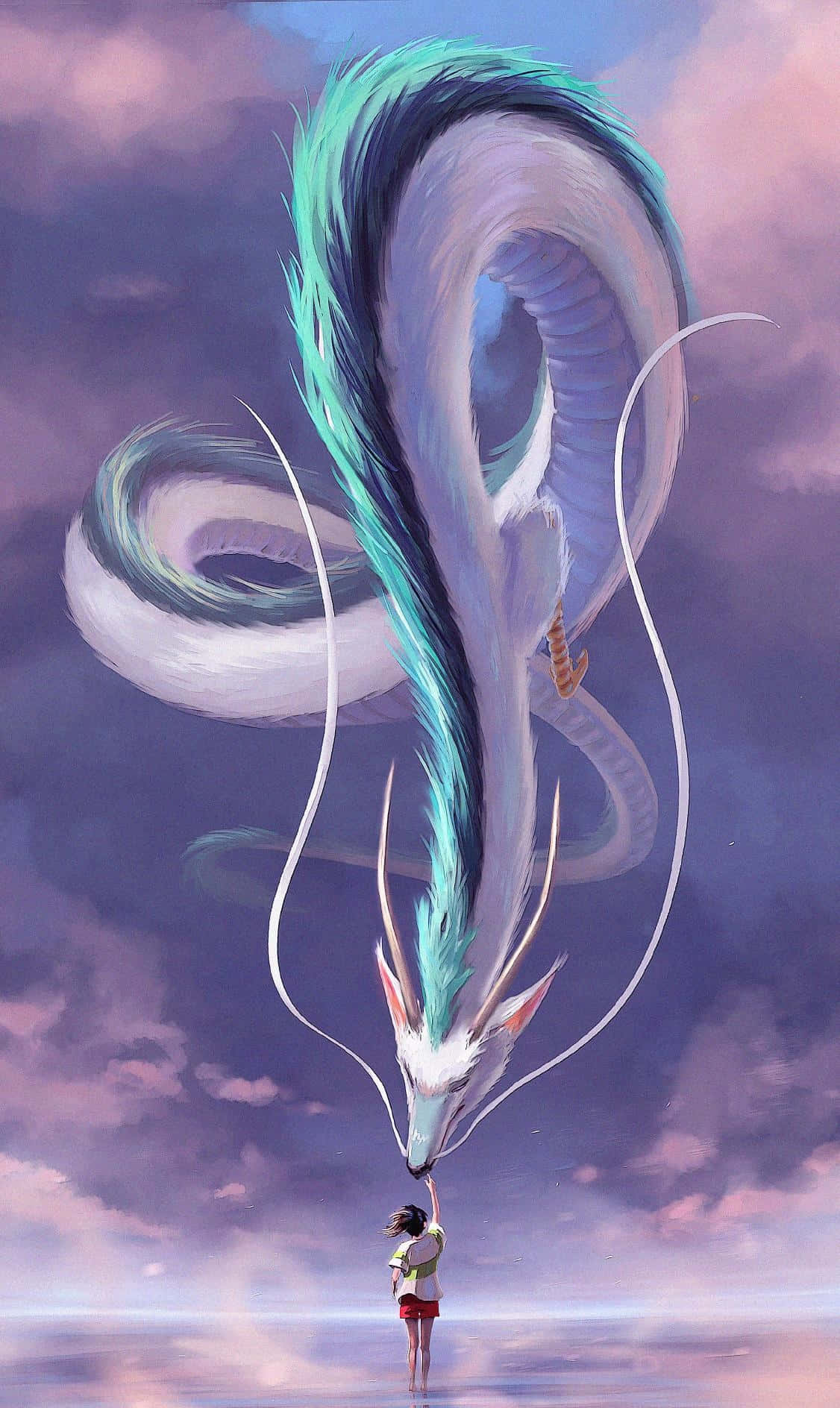 Spirited Away River Dragon Minimalist Wallpaper