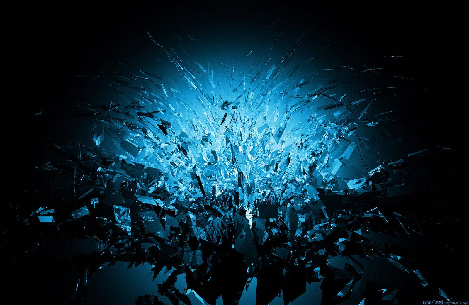 Splash Blue Fountain Crystals Wallpaper