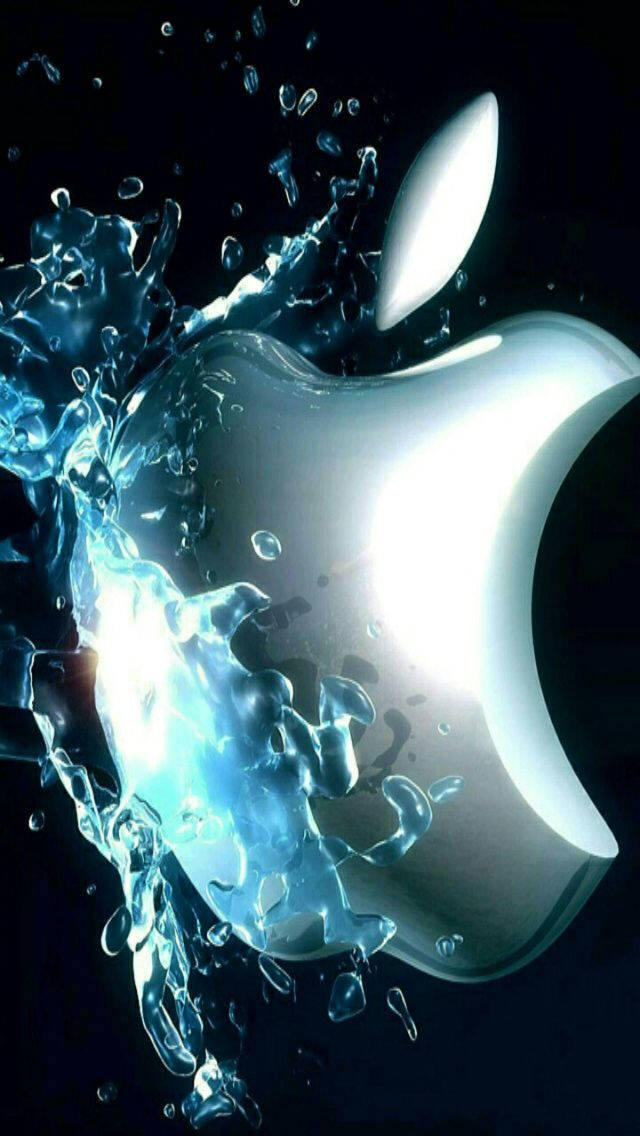 Splashing 3d Apple Iphone Wallpaper