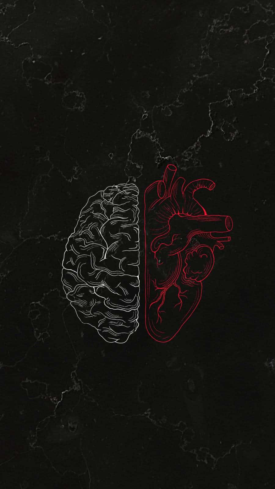 Split Brain And Heart Black Heart Iphone Wallpaper