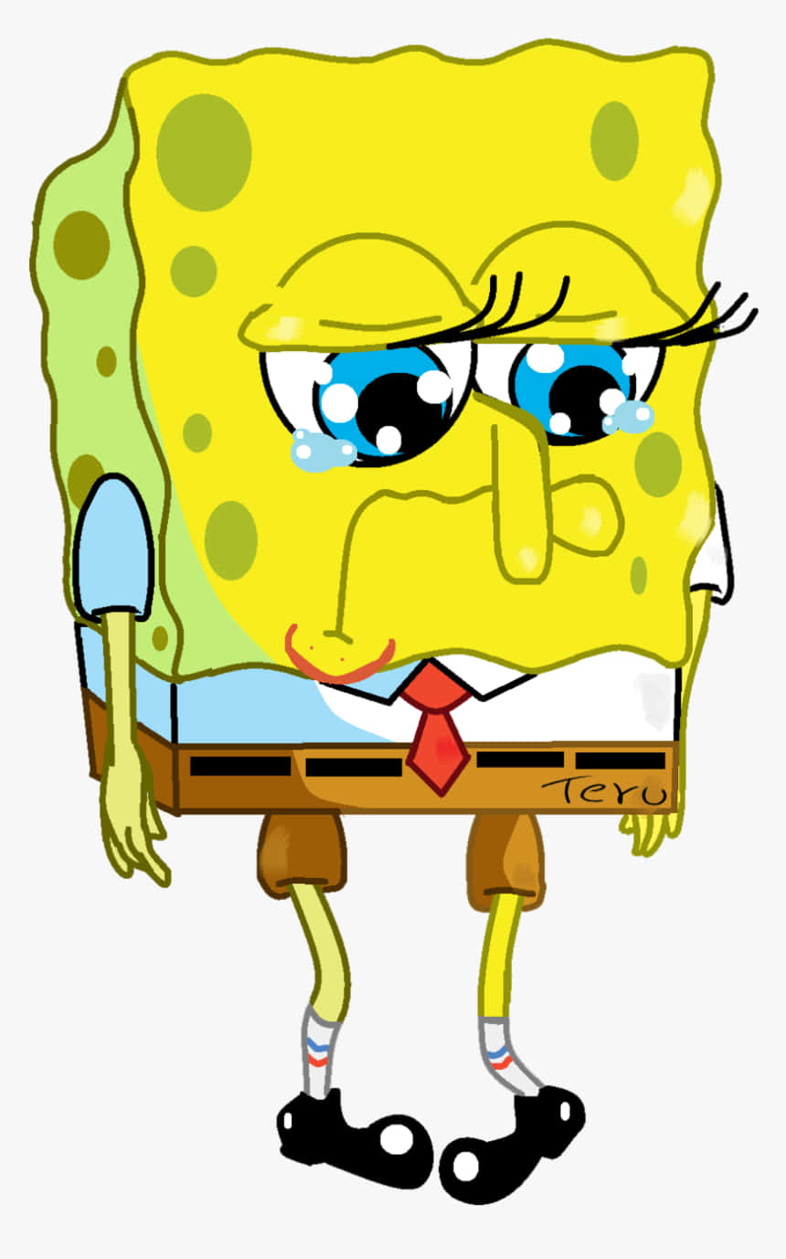 Spongebob All Alone In His Tears Wallpaper