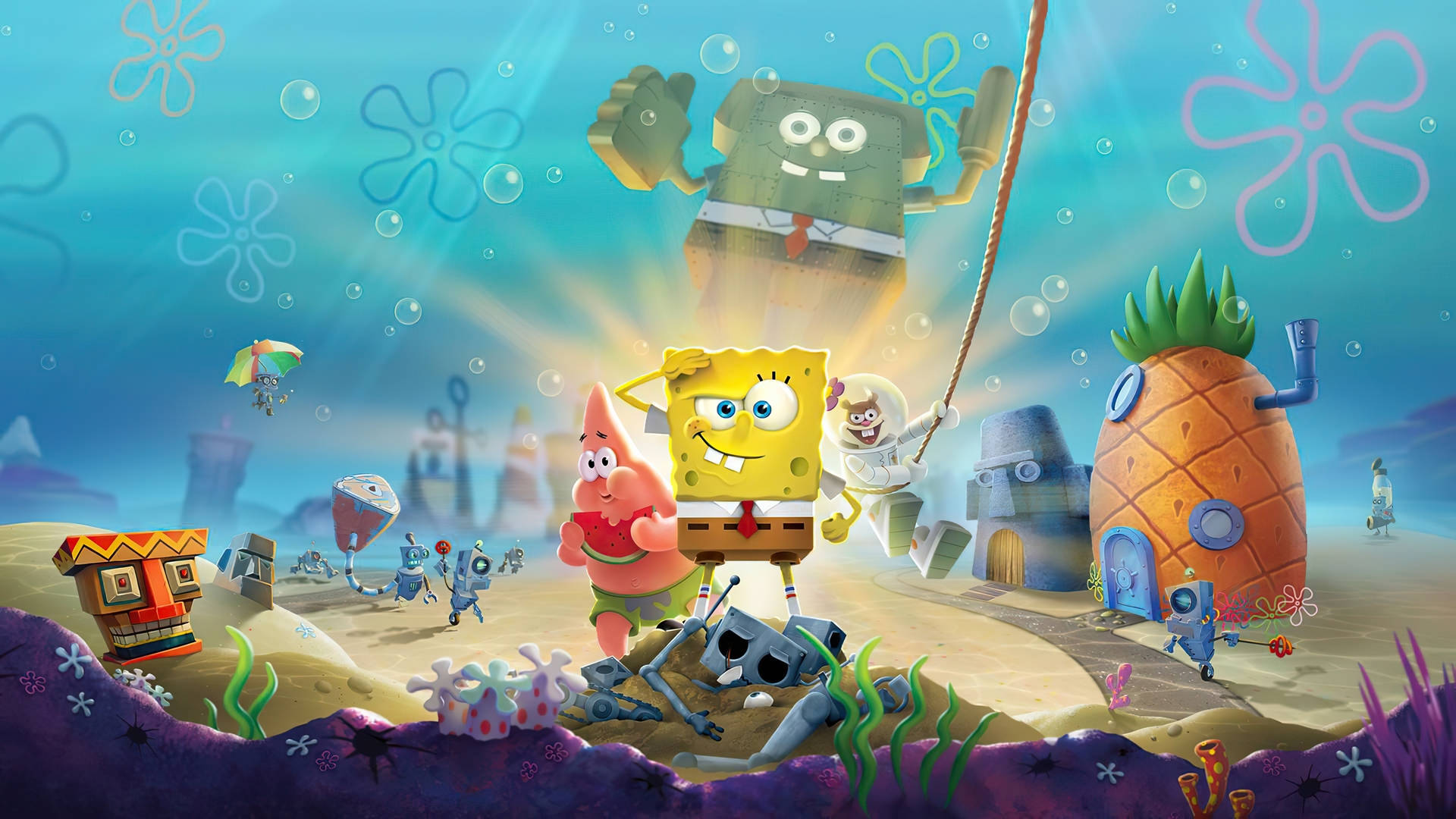 Download free Spongebob And Patrick With Sandy Wallpaper - MrWallpaper.com