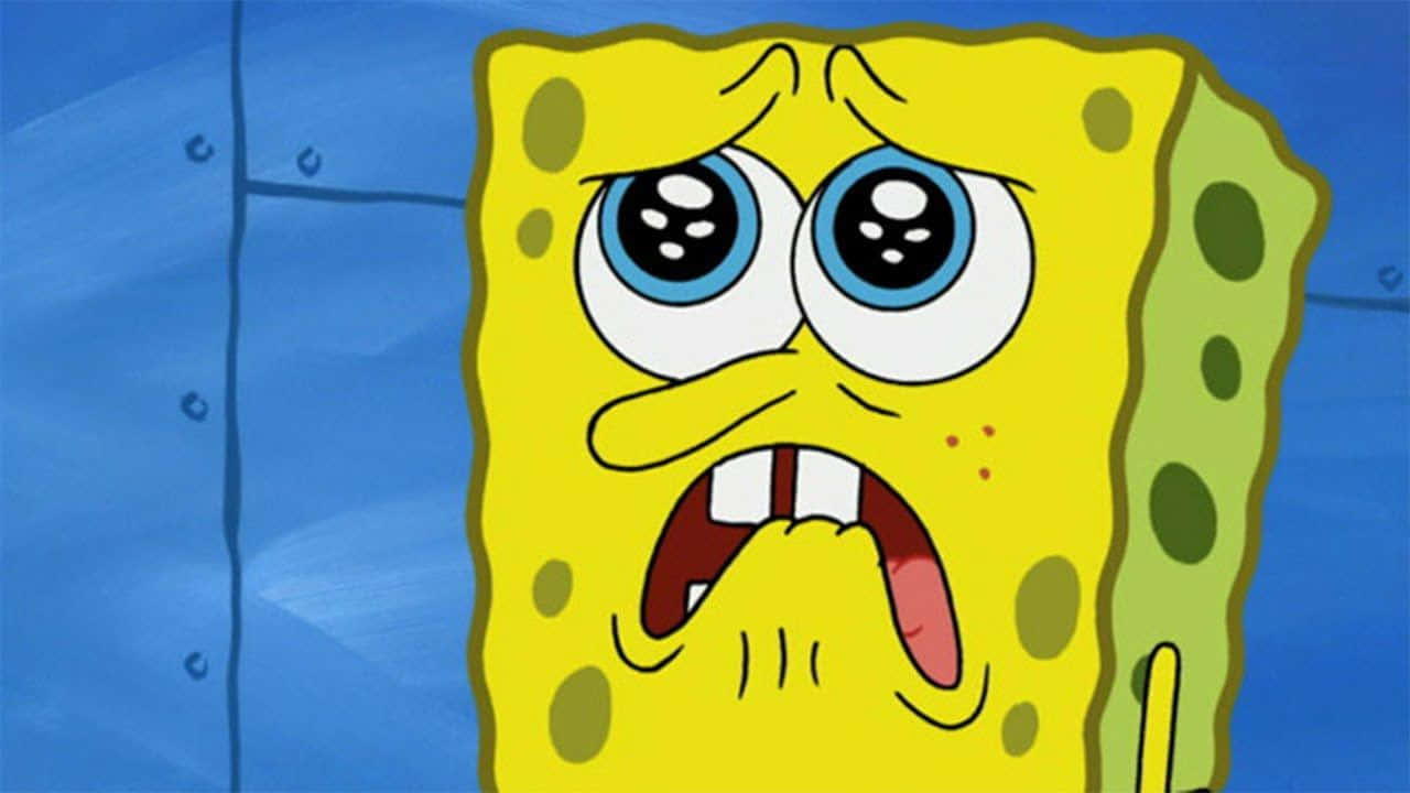 Spongebob Crying Biting His Lips Wallpaper
