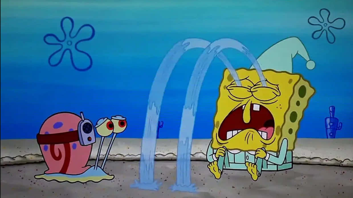 Spongebob Crying In His Pajamas Wallpaper