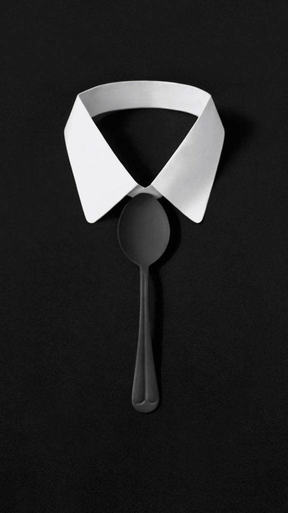 Spoon Tie Suit Simple Phone Wallpaper