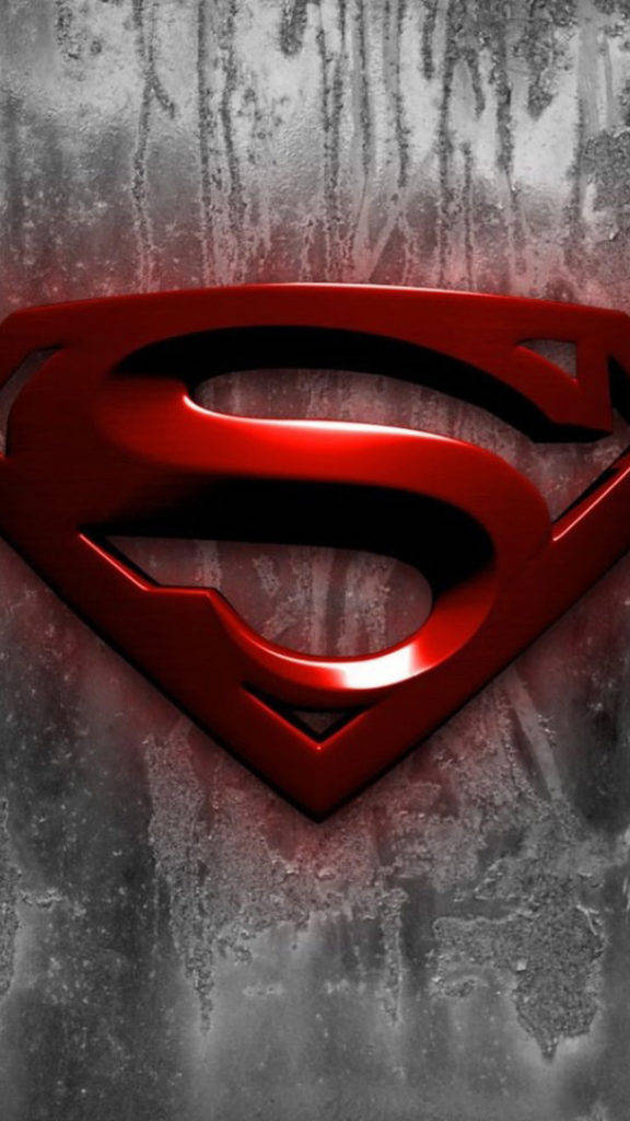 Spray-painted Red Superman Iphone Wallpaper