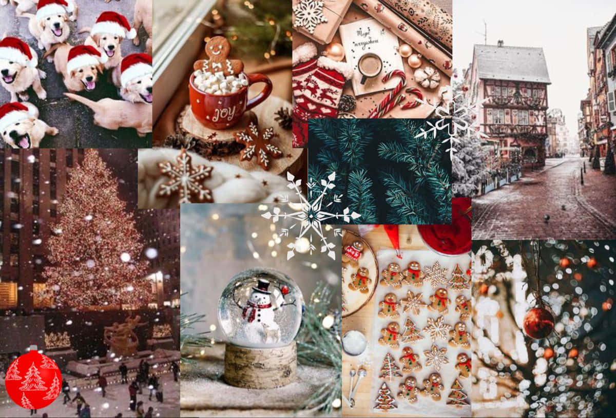 Spread The Christmas Cheer With A Fun Collage Laptop! Wallpaper