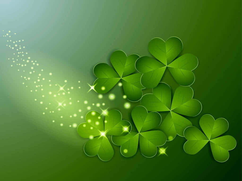 St Patrick's Day Background With Shamrocks Wallpaper