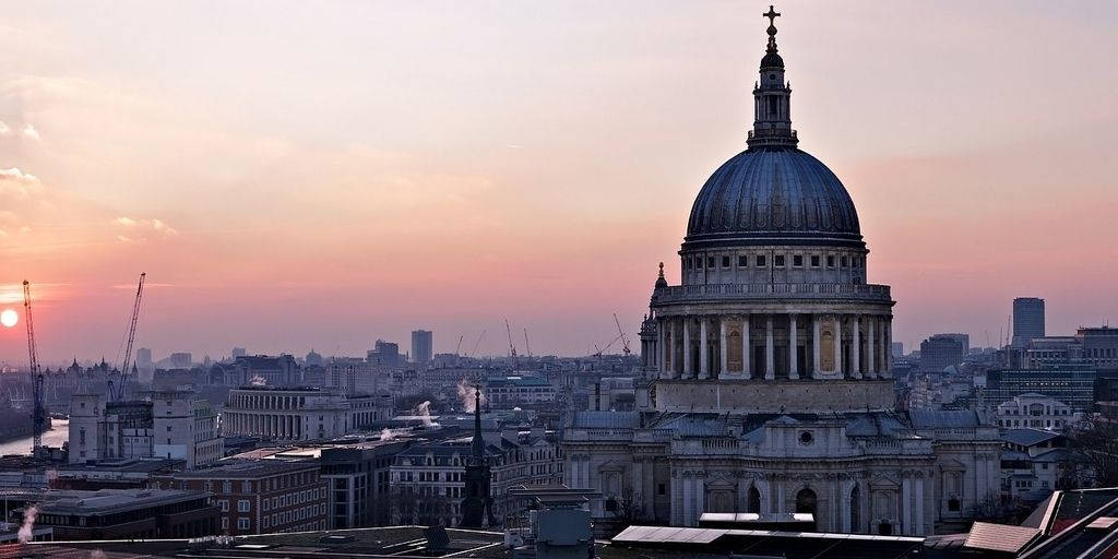 St Paul Cathedral Pink Skies Wallpaper