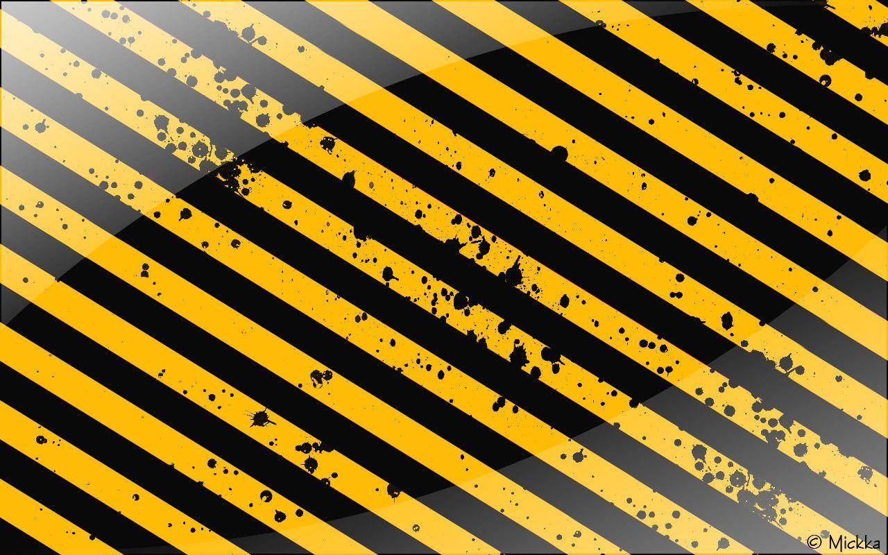 Stained Construction Hazard Stripes Wallpaper