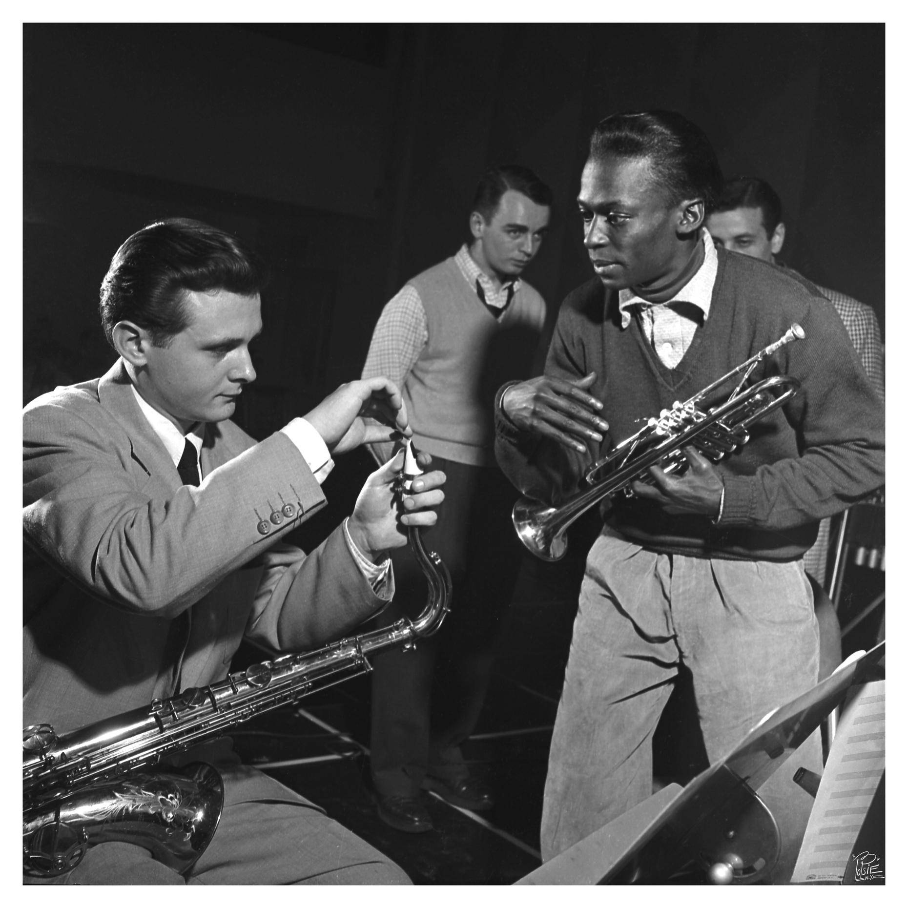 Stan Getz And Miles Davis New York Recoding Session Wallpaper