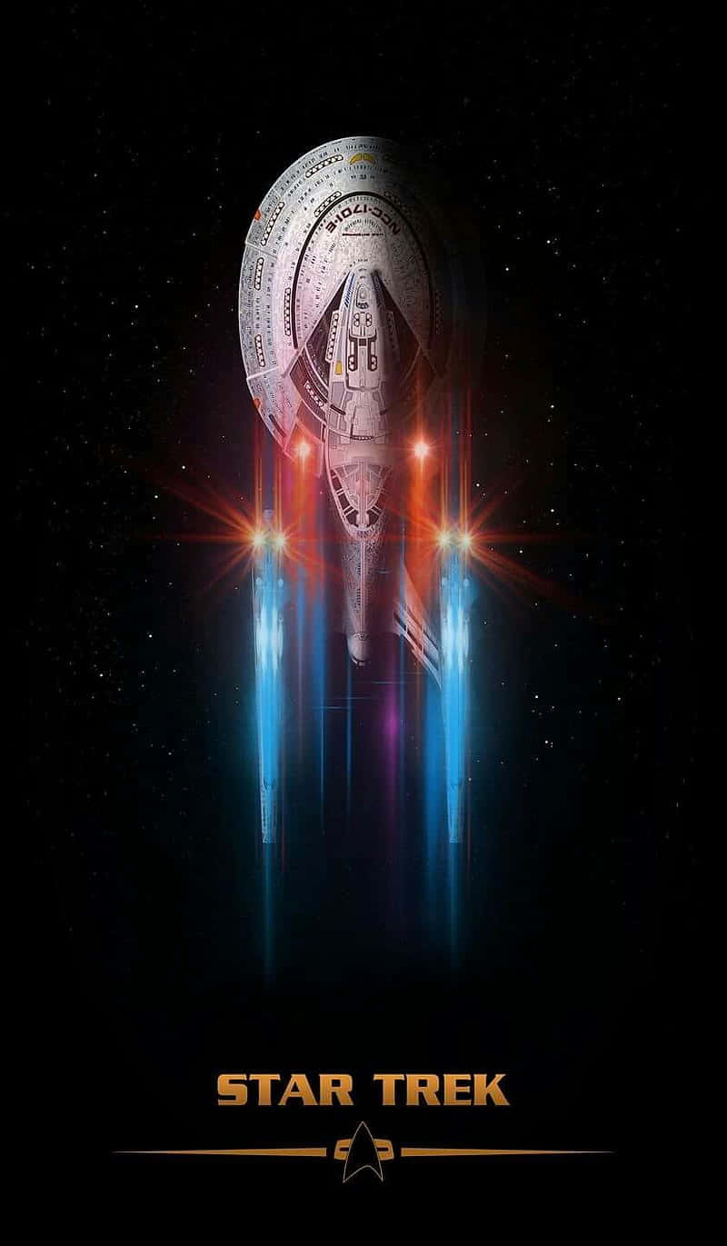 Star Trek Phone Enterprise Moving Up Wallpaper