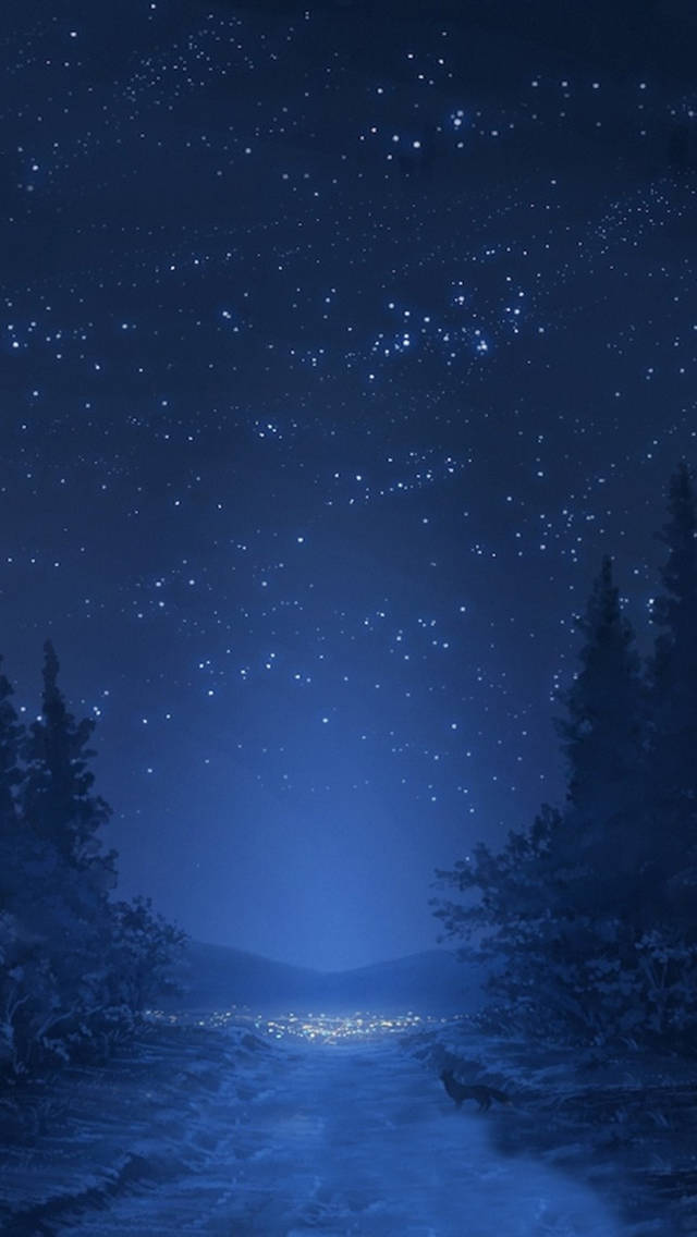 Starry Night Road Cool Android Wallpaper