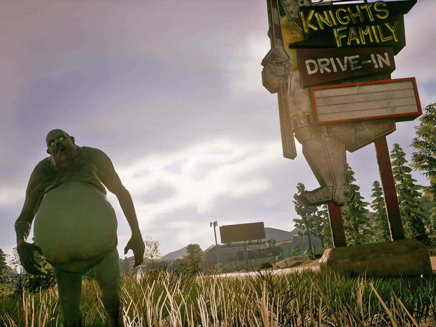 State Of Decay2 Zombie At Drive In Wallpaper