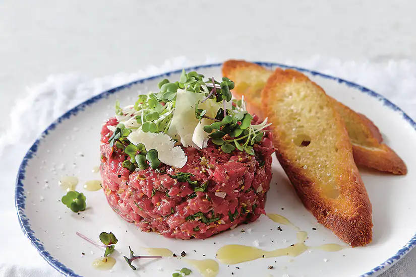 Steak Tartare With Garlic Scapes Wallpaper