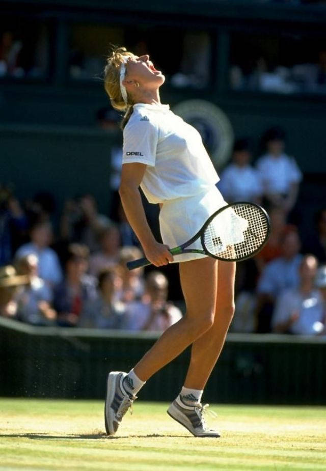 Steffi Graf Roaring In Triumph Wallpaper