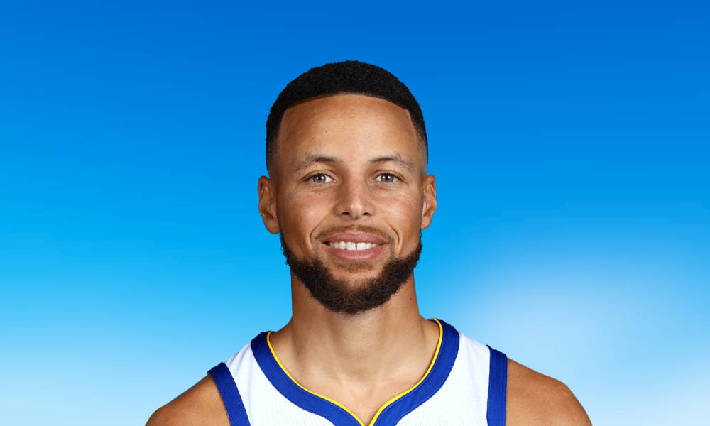 Steph Curry Against Blue Gradient Backdrop Wallpaper