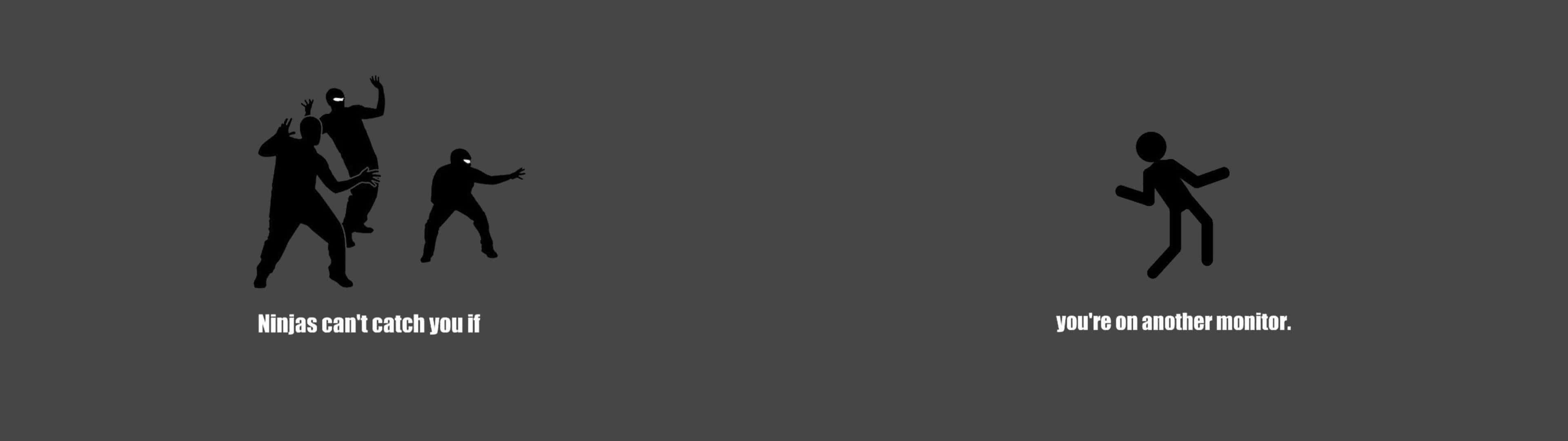 Stick Figure Ninja Multi Monitor Display Wallpaper
