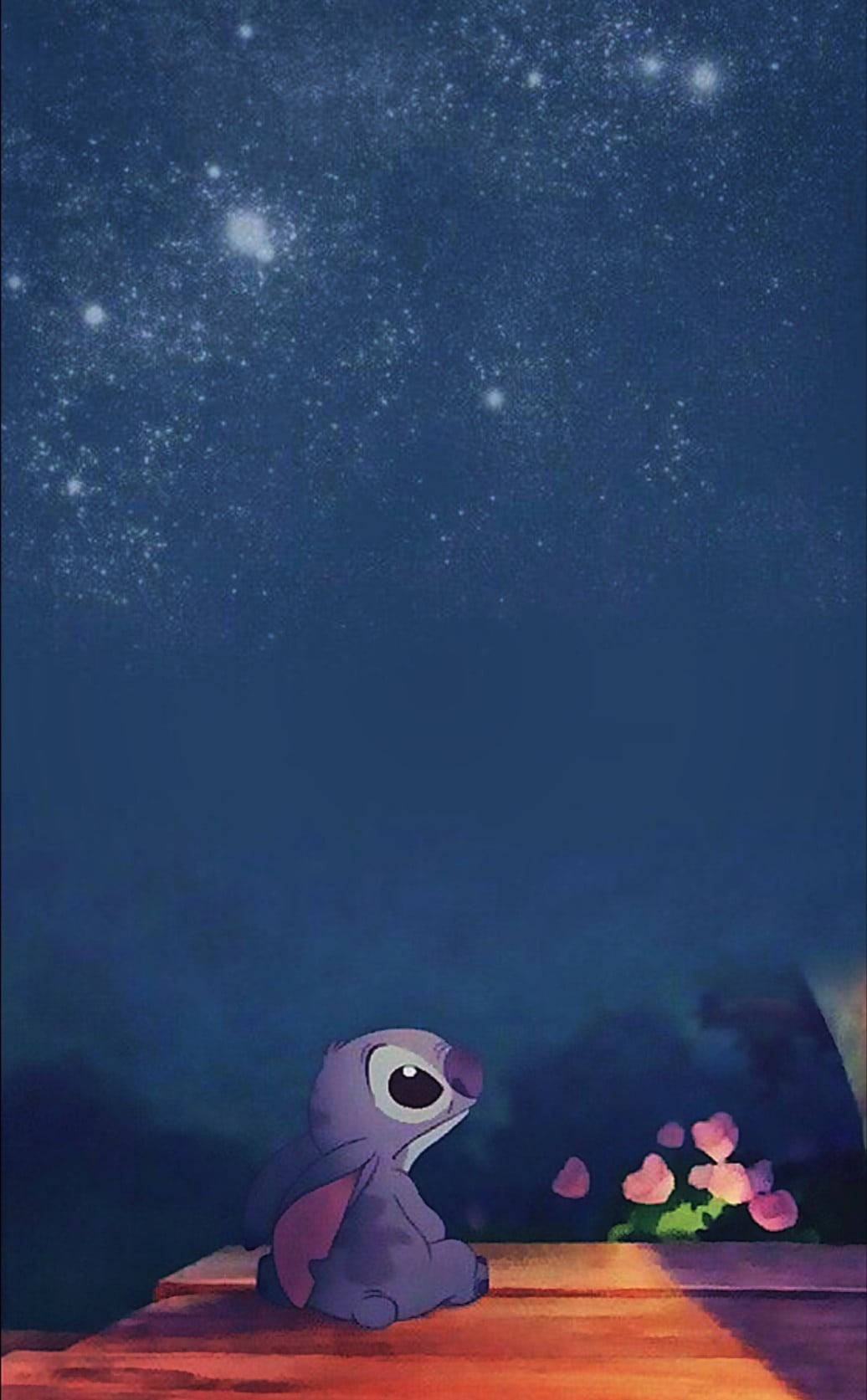 Stitch Looking At Night Sky Disney Wallpaper