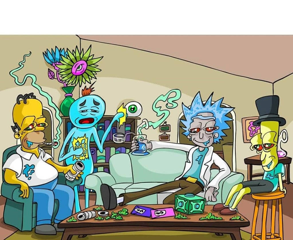 Stoned Cartoon Characters Wallpaper