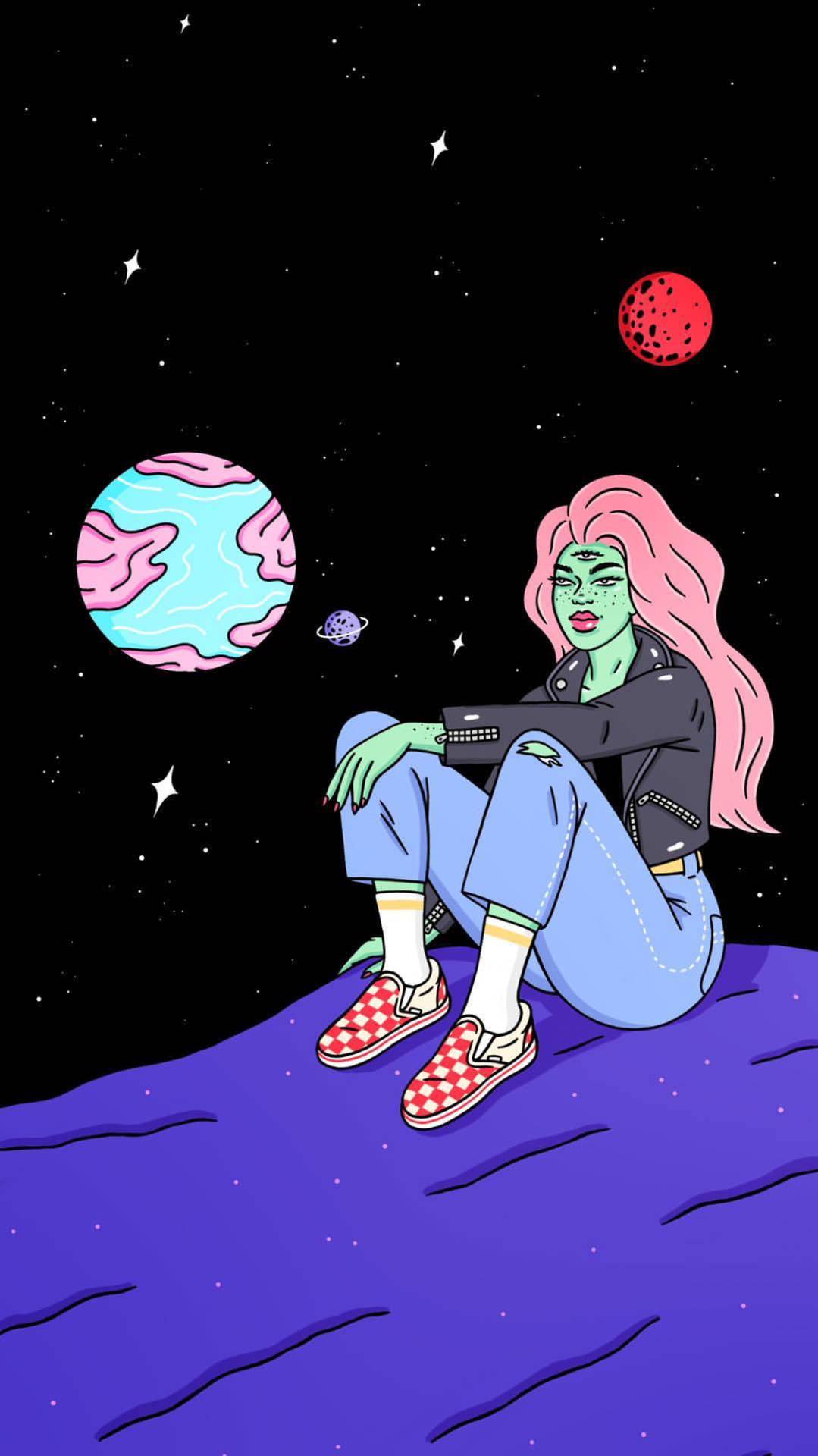 Stoned Girl Cartoon Wallpaper