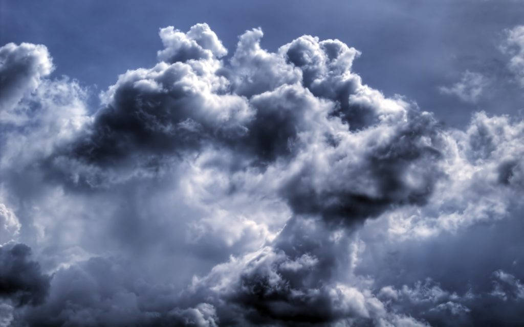 Stormy Dark Blue Clouds Wallpaper