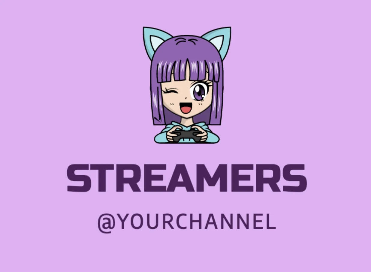 Streamer Girl Gamer Logo Wallpaper