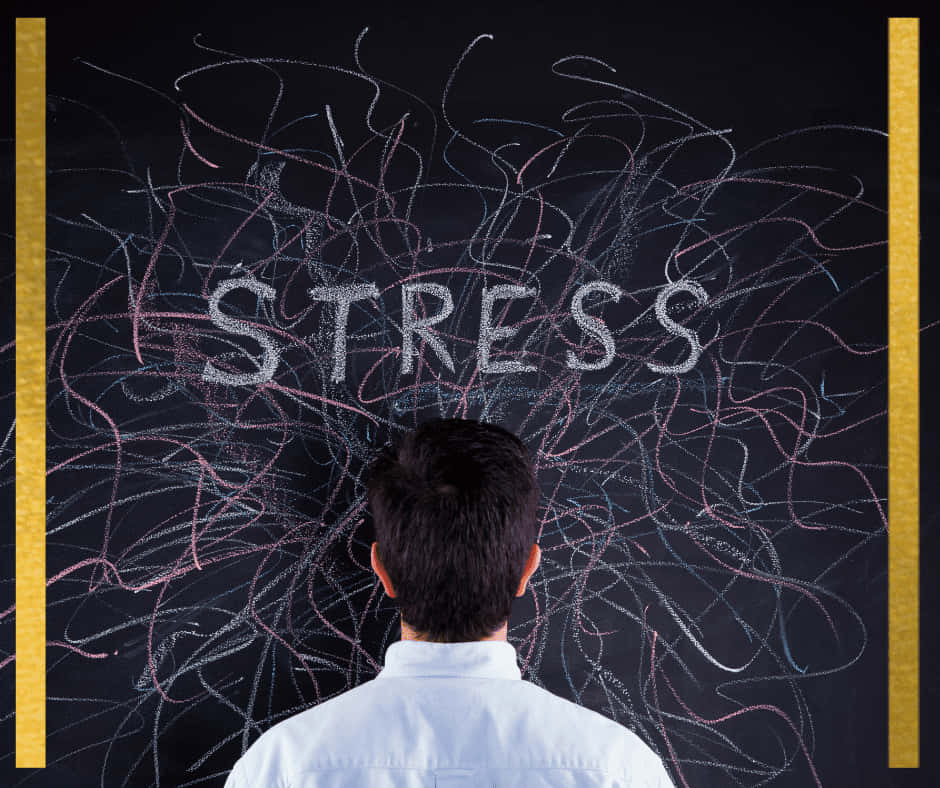 Stress Written On A Chalkboard Wallpaper