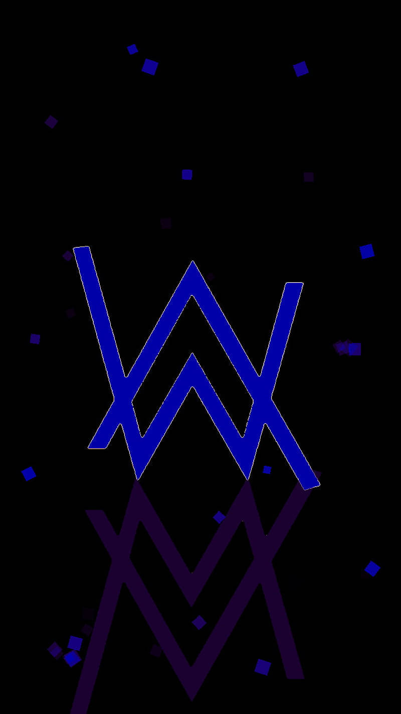 Striking Blue And Black Alan Walker Logo Wallpaper