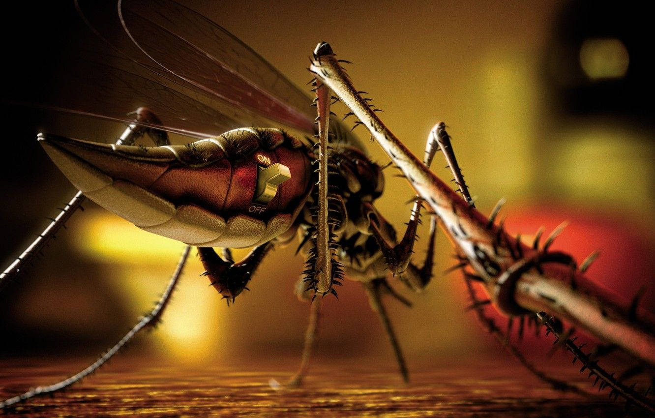 Striking Digital Artwork Depiction Of A Mosquito Wallpaper