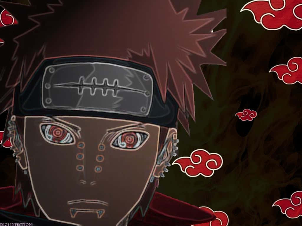 Striking Image Of Pain Akatsuki In Mid-action Wallpaper