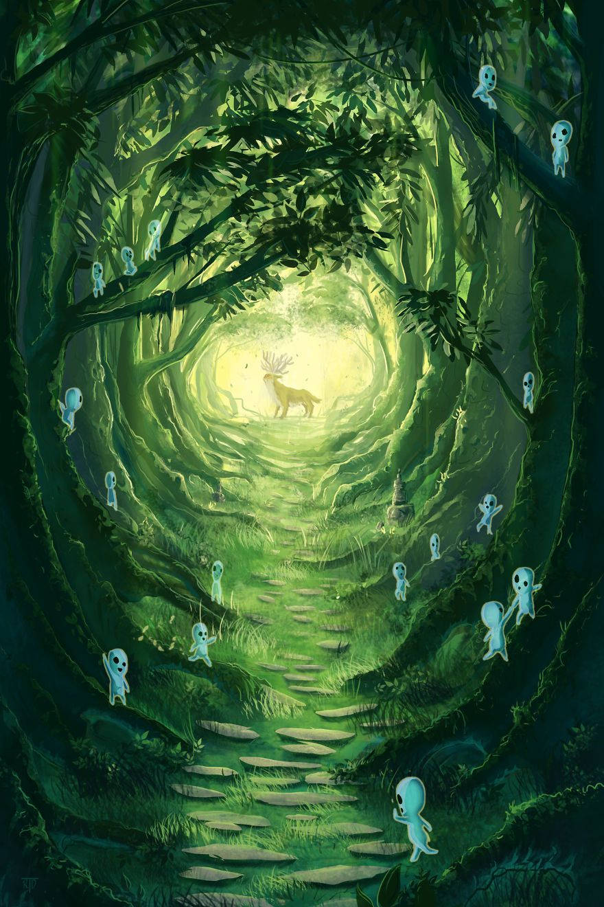 Studio Ghibli Iphone Forest Spirit Deer Wallpaper