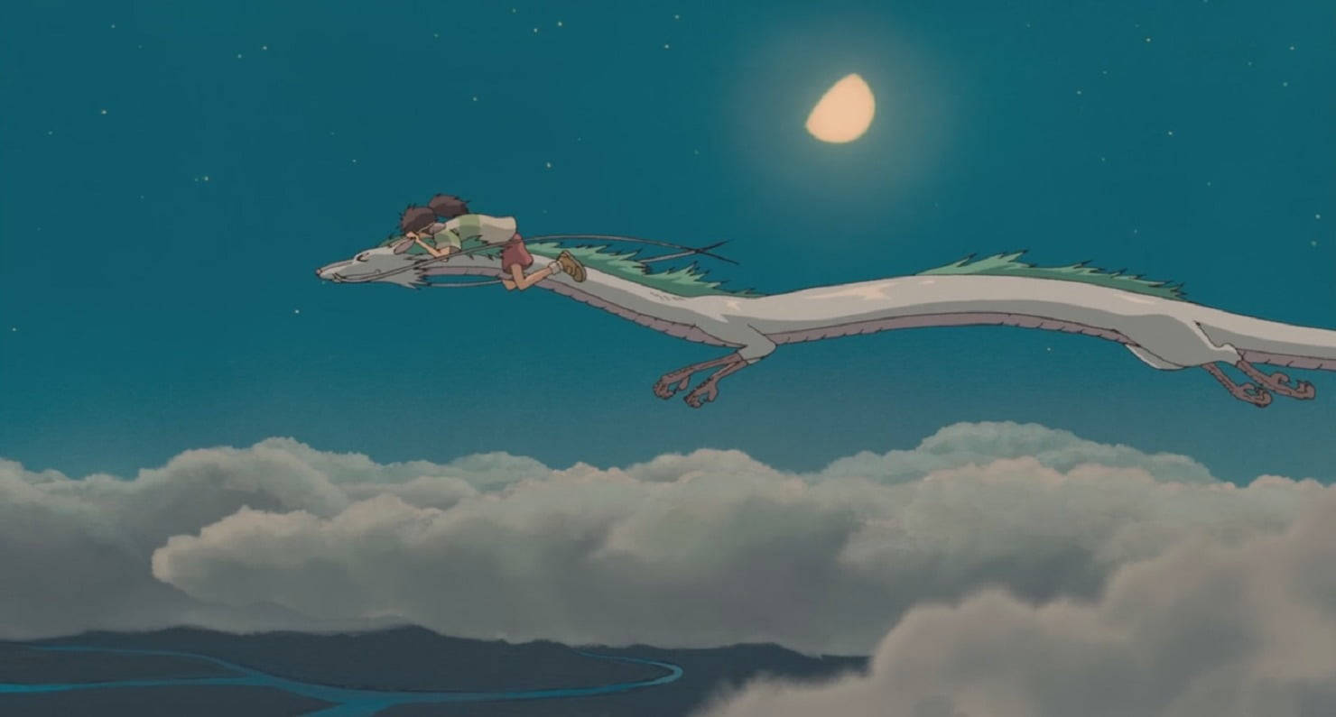 Studio Ghibli Scenery White Dragon Wallpaper