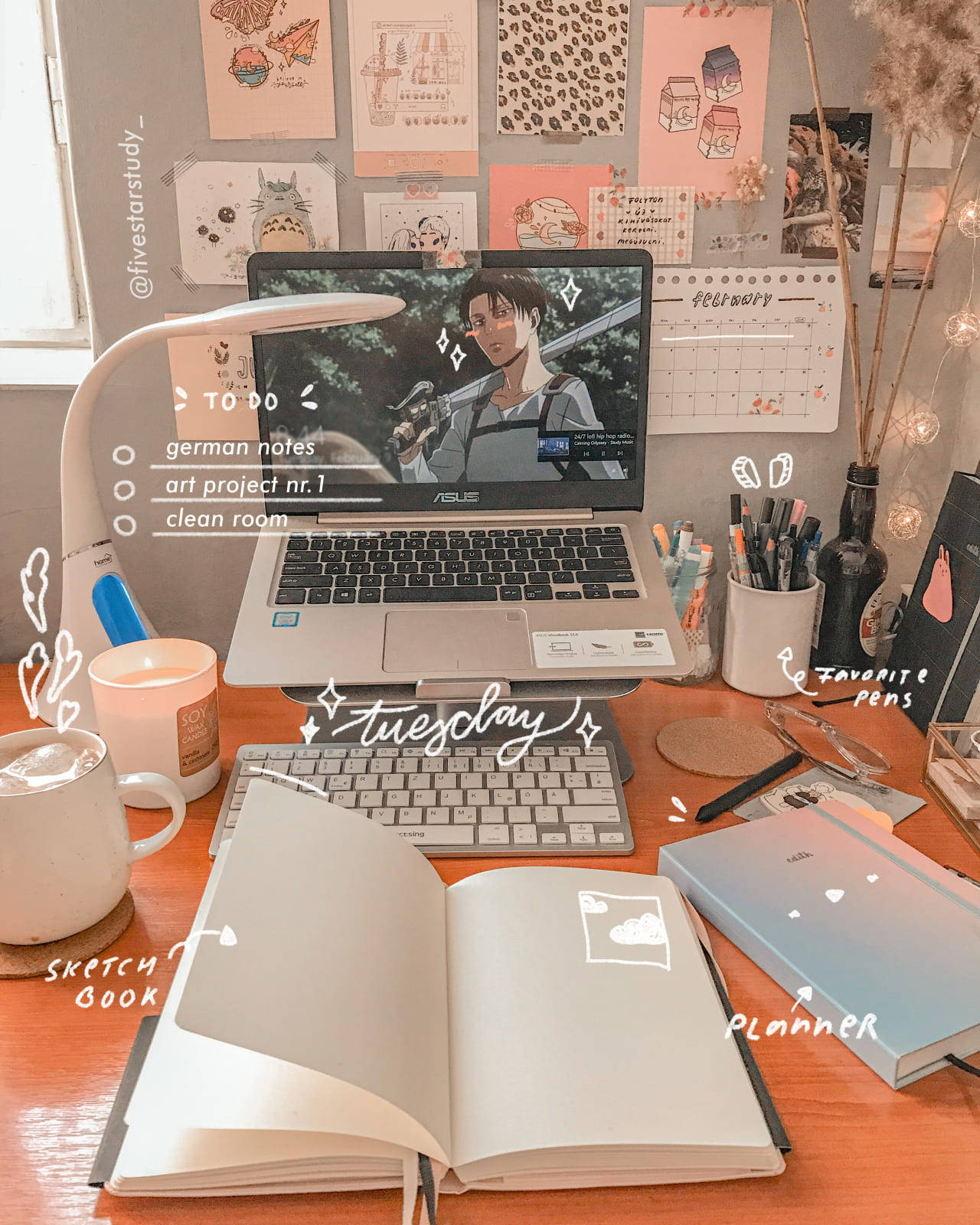 Study Aesthetic With Cute Texts Wallpaper