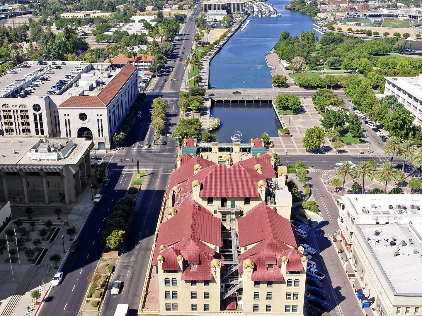 Stunning Aerial View Of Stockton City Wallpaper