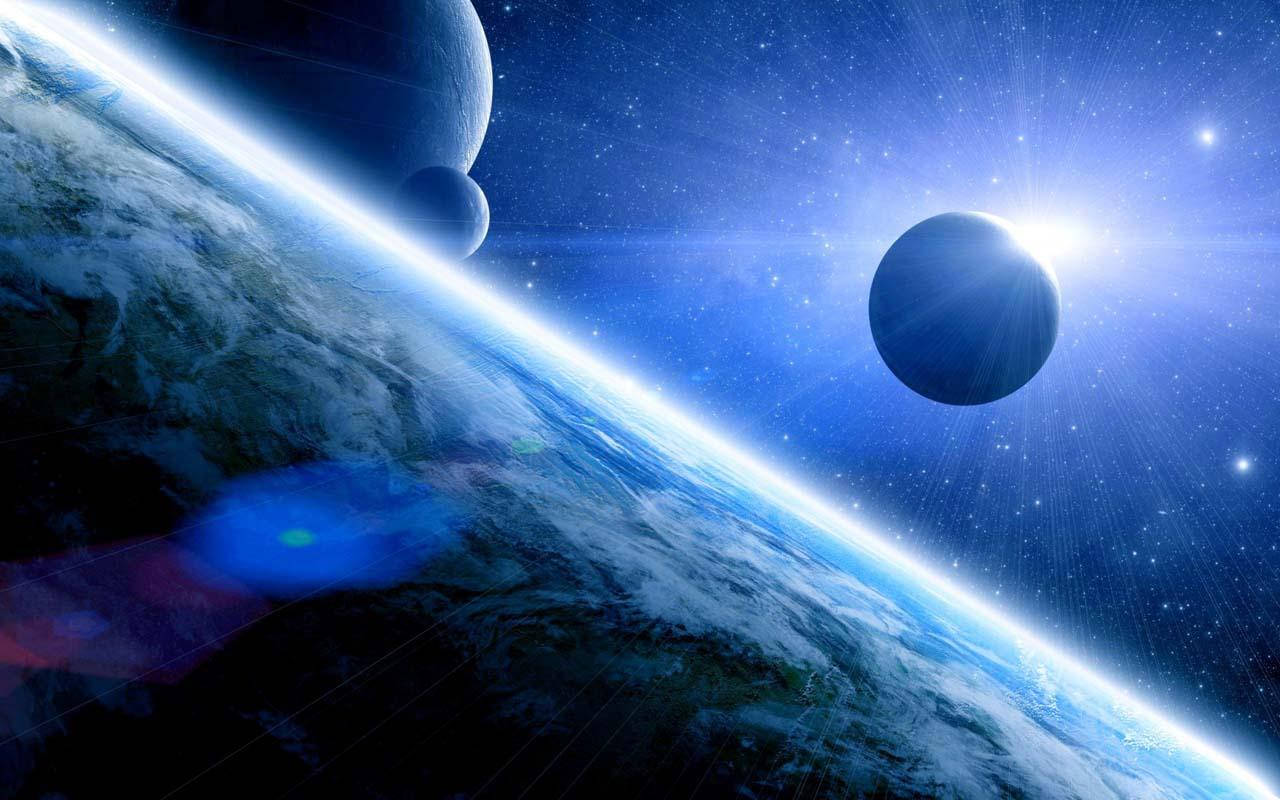 Stunning Blue Outer Space Wallpaper