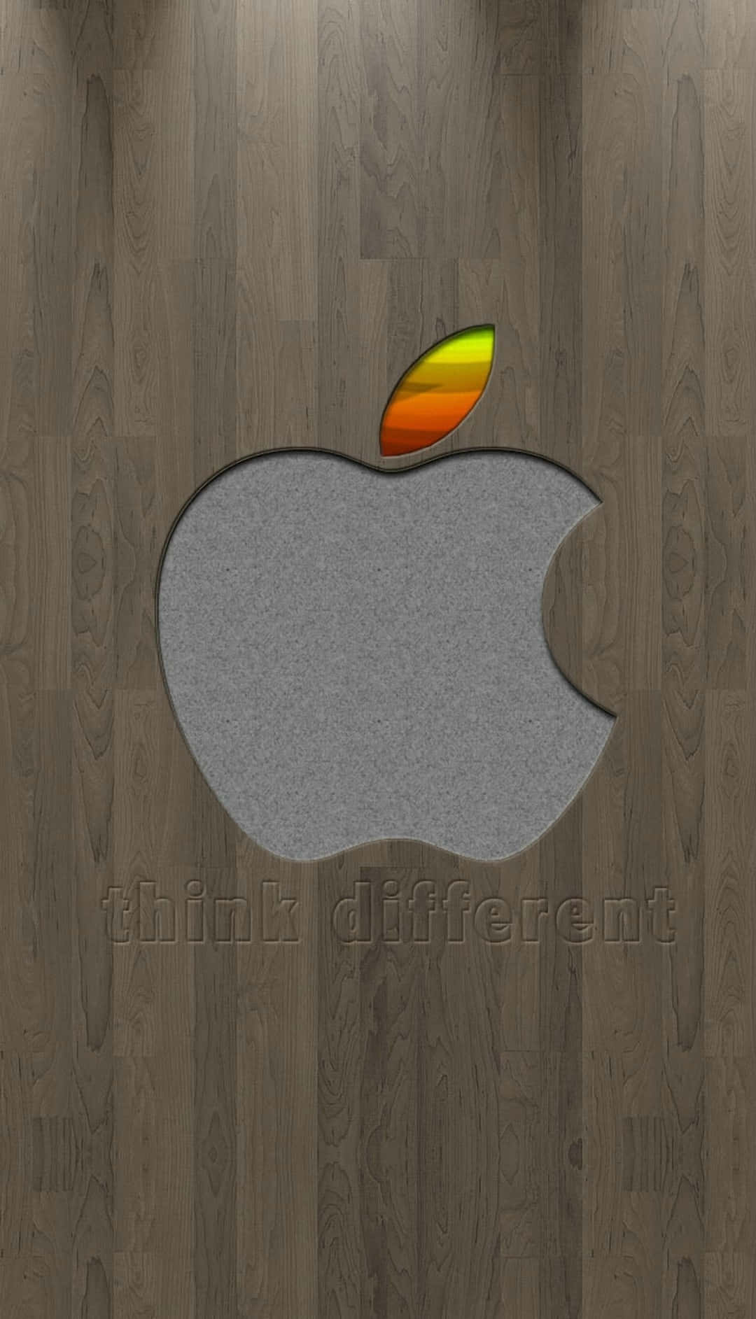 Stunning High-definition Apple Logo On A Sleek Grey Background For Iphone Wallpaper