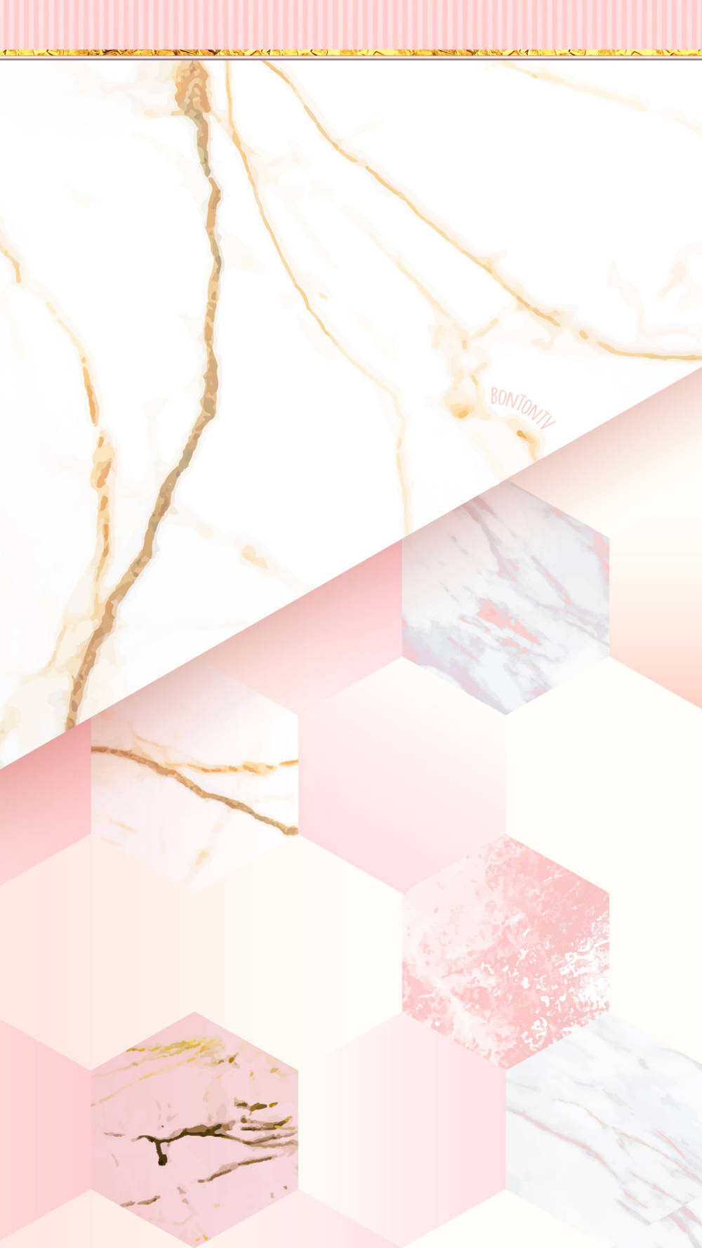 Stunning Pink Marble Texture With Embedded Hexagons Wallpaper
