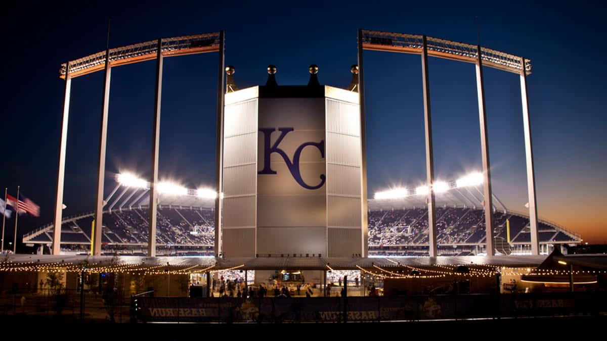 Stunning View Of Kauffman Stadium, The Jewel Of Kansas City Wallpaper