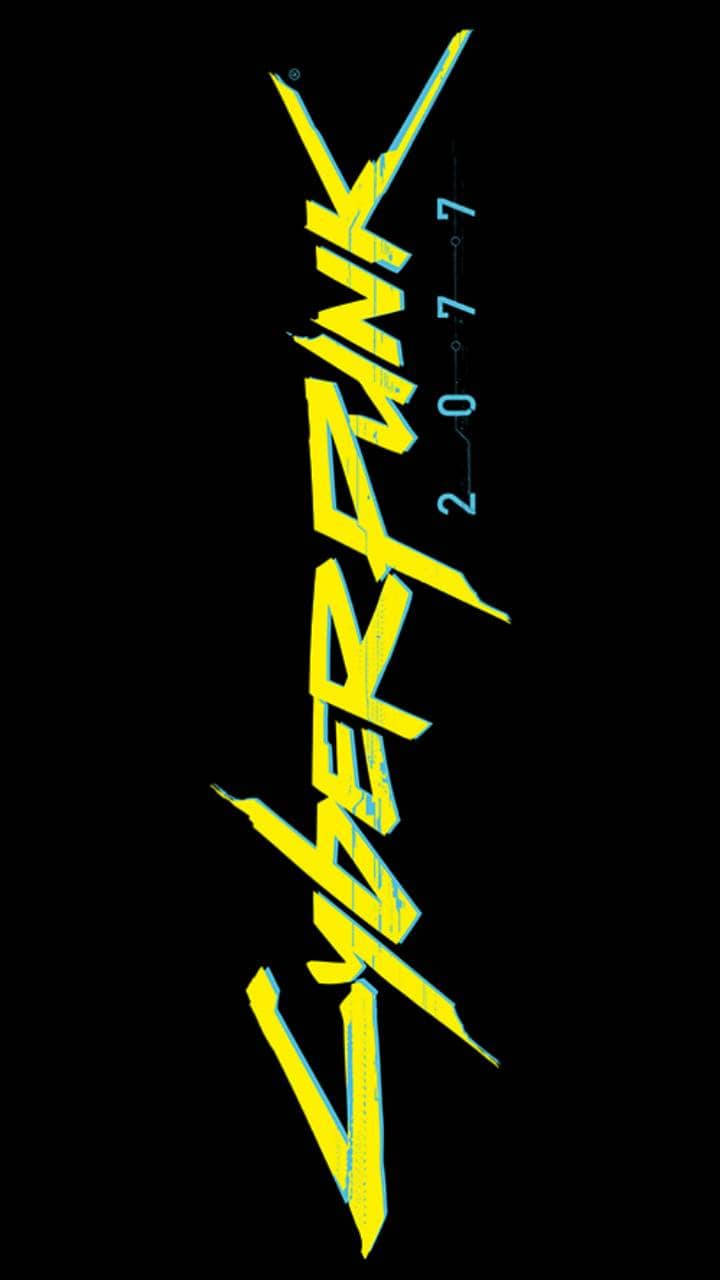 Stylised Game Title Cyberpunk 2077 Iphone Wallpaper