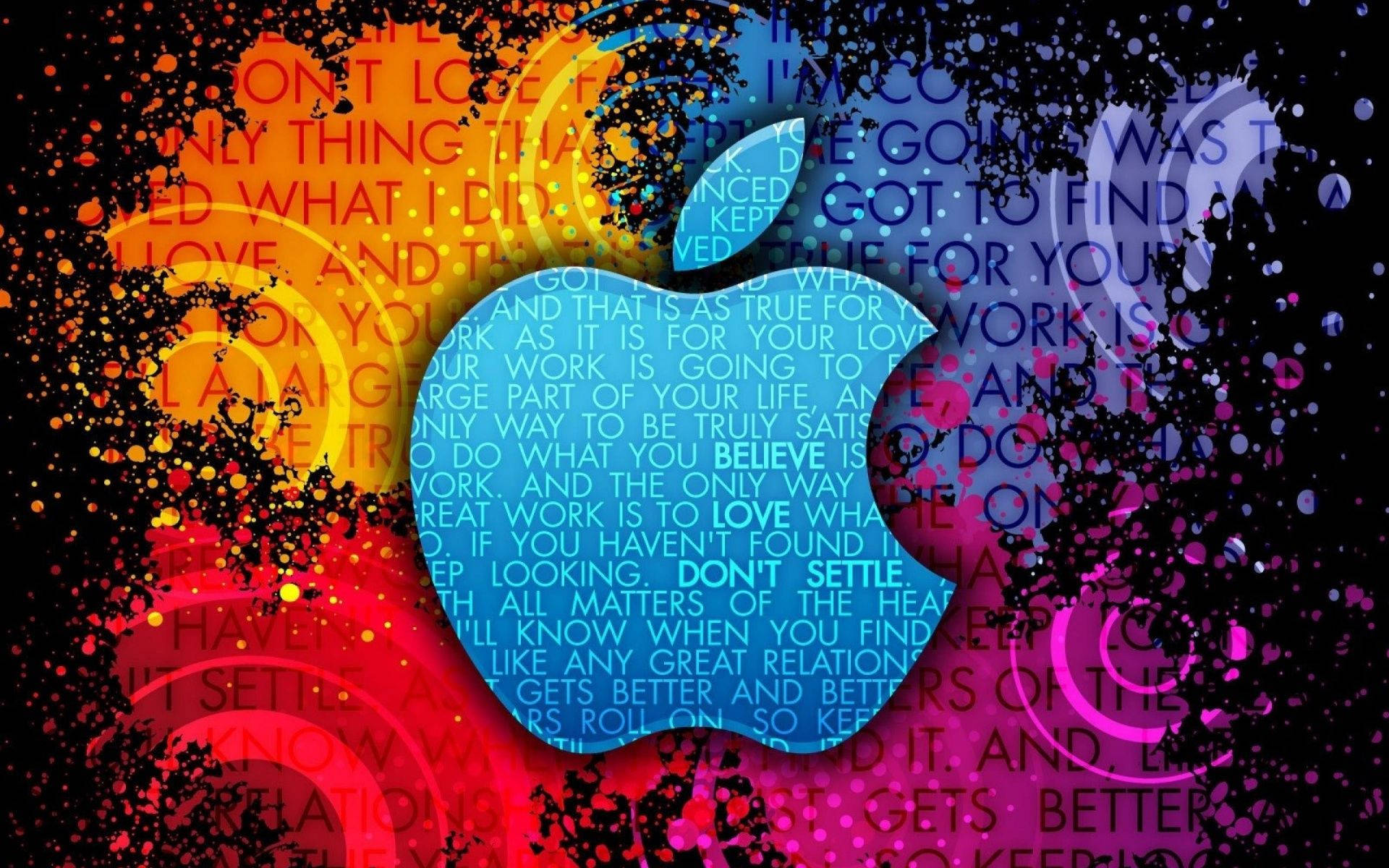 Stylish Blue Apple Logo Wallpaper