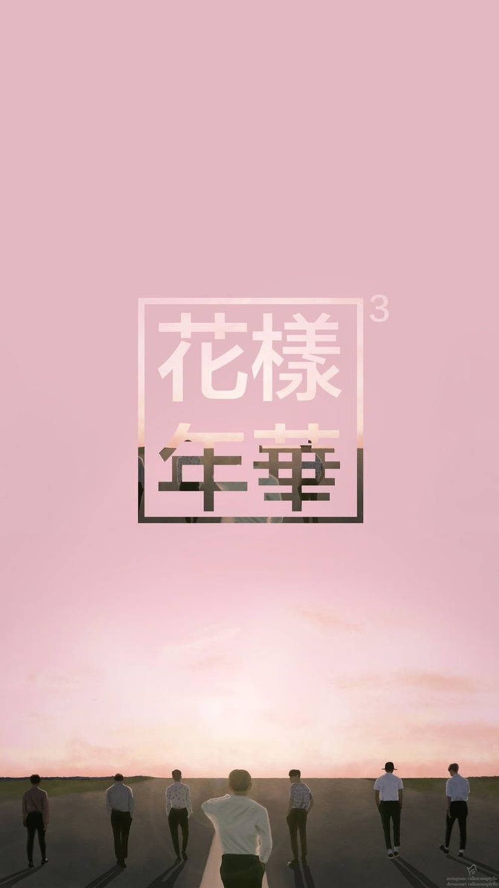 Stylish Pink Bts Phone Screen Poster Wallpaper