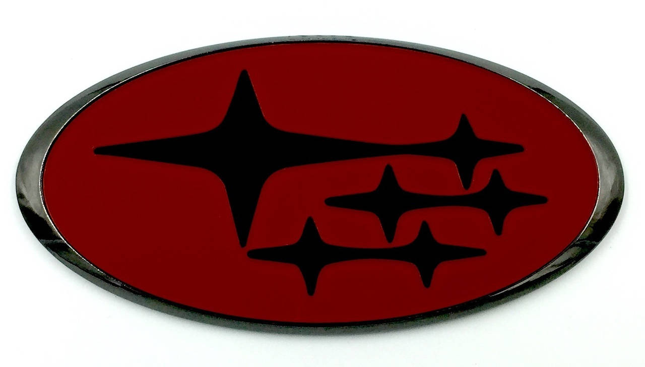Subaru Logo Badge Red And Black Wallpaper